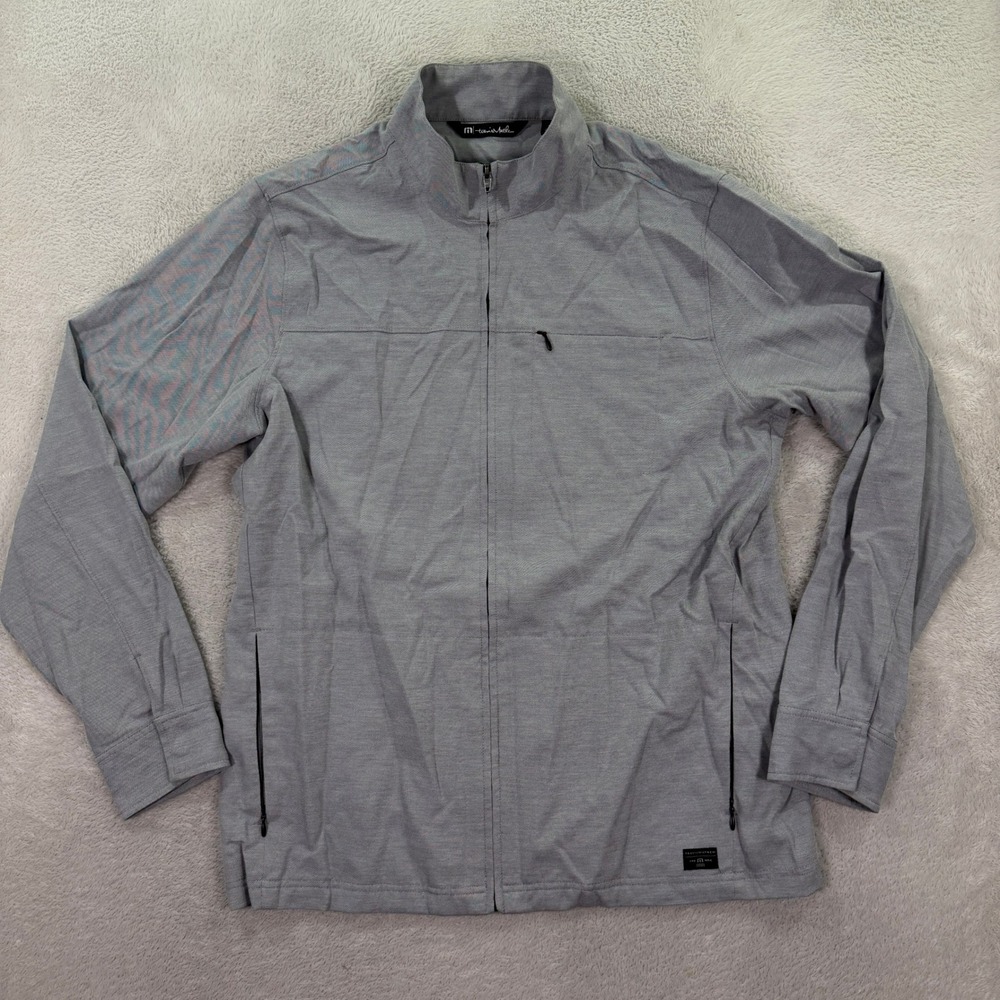Travis Mathew Mens Large Classic Fit Gray Full Zip Mock Neck Golf Jacket Coat